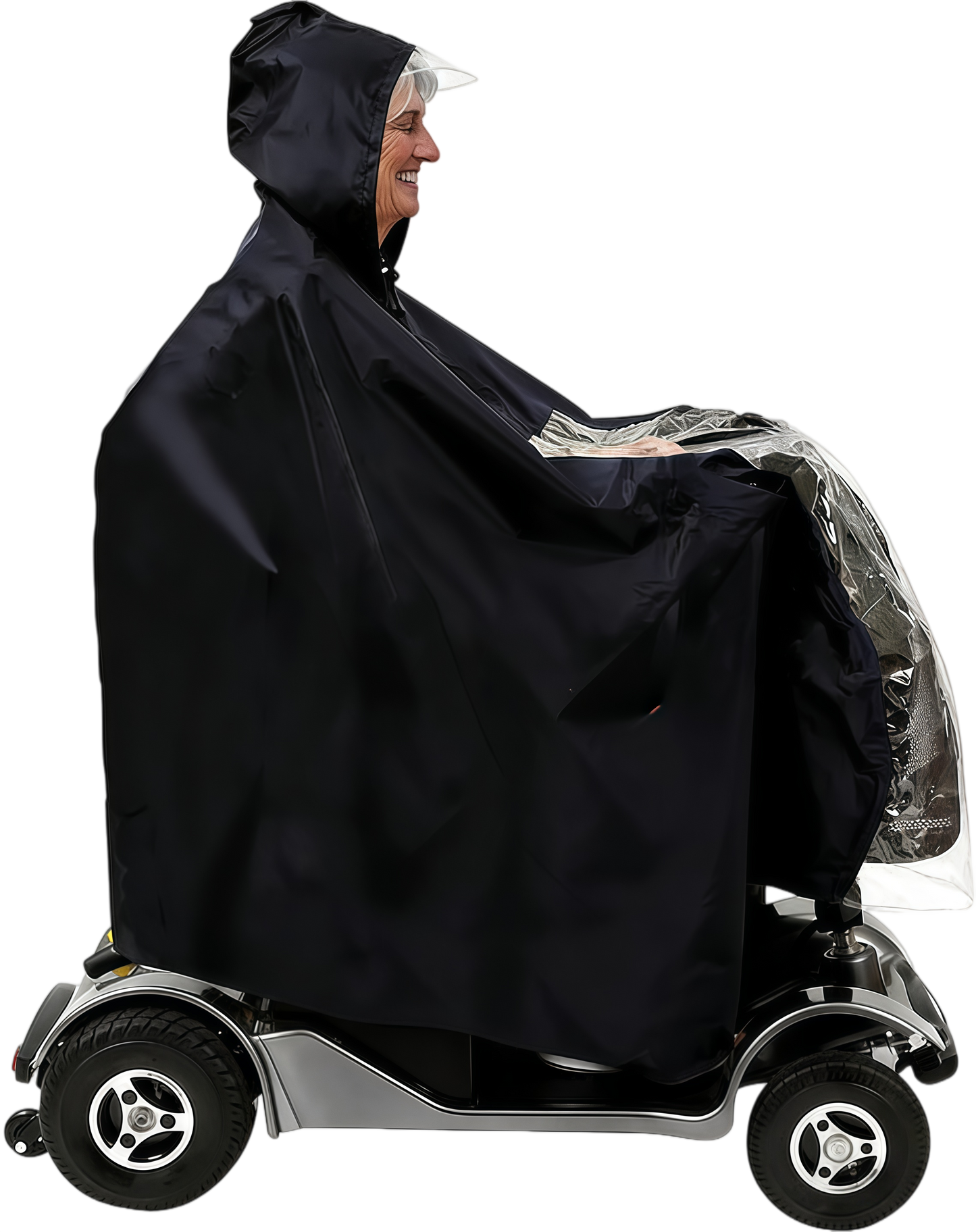 iCan Products Waterproof Mobility Scooter Rain Cover Poncho with Hood and Clear Visor