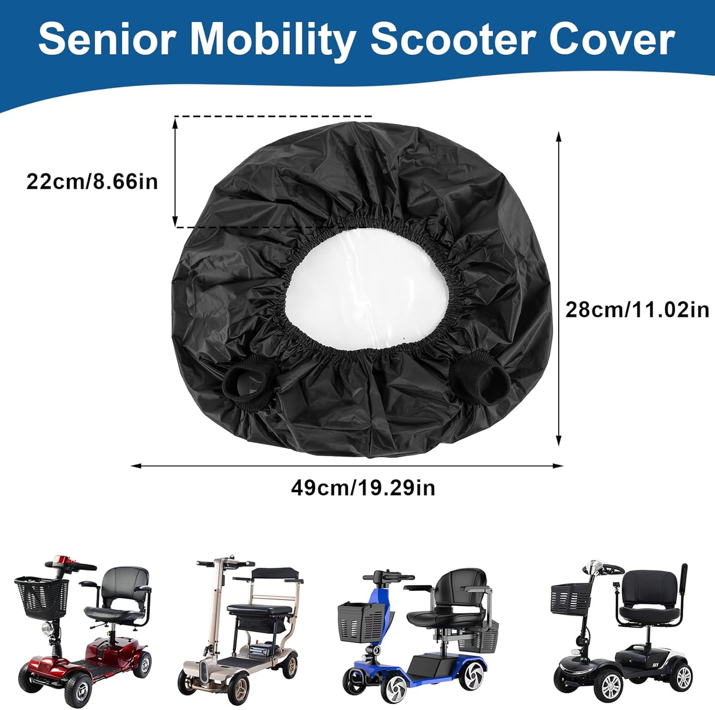 iCan Products Mobility Scooter Large Panel Rain Cover with Clear Viewing Window