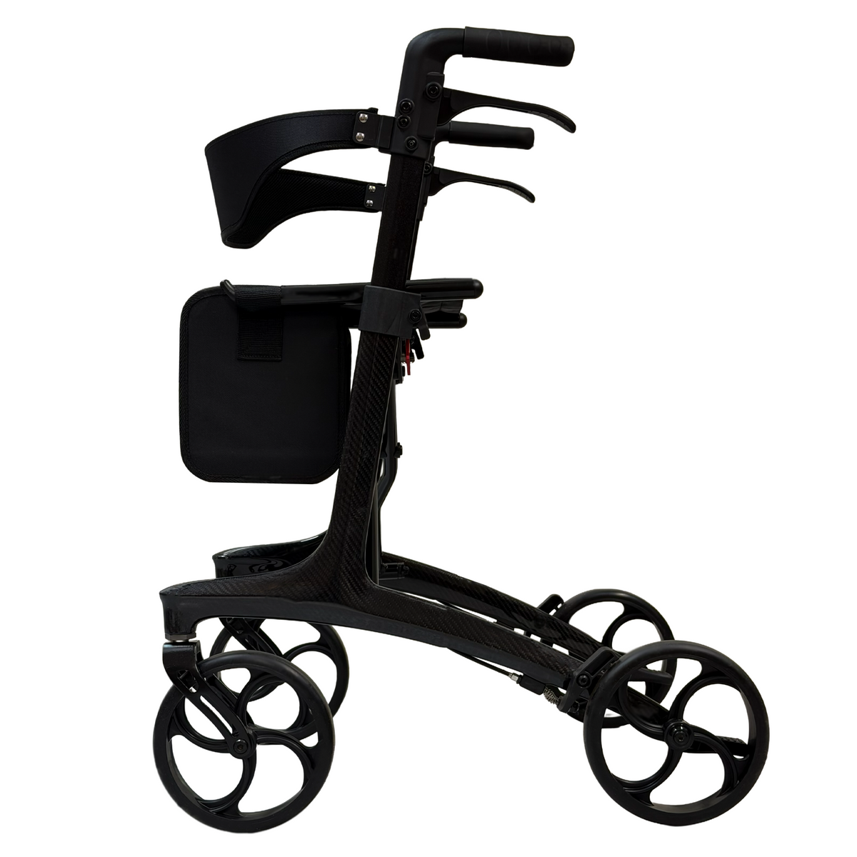 iCan Products R-89 Folding Rollator Walker – Adjustable Height Mobility Aid with Seat, Backrest and Storage Bag