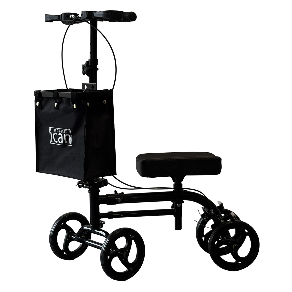 iCan Products R-45 Knee Walker with Adjustable Knee Pad, Hand Brake System & Storage Bag – Foldable Mobility Scooter Alternative for Foot & Ankle Injury Recovery
