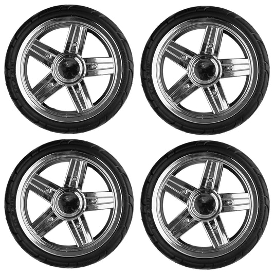 iCan X-02 Replacement Wheels – Set of 4 Wheels with Bearings – 2 Front & 2 Rear – Compatible with iCan Mobility X-02 Scooter – Rubber Tyres with Plastic Core