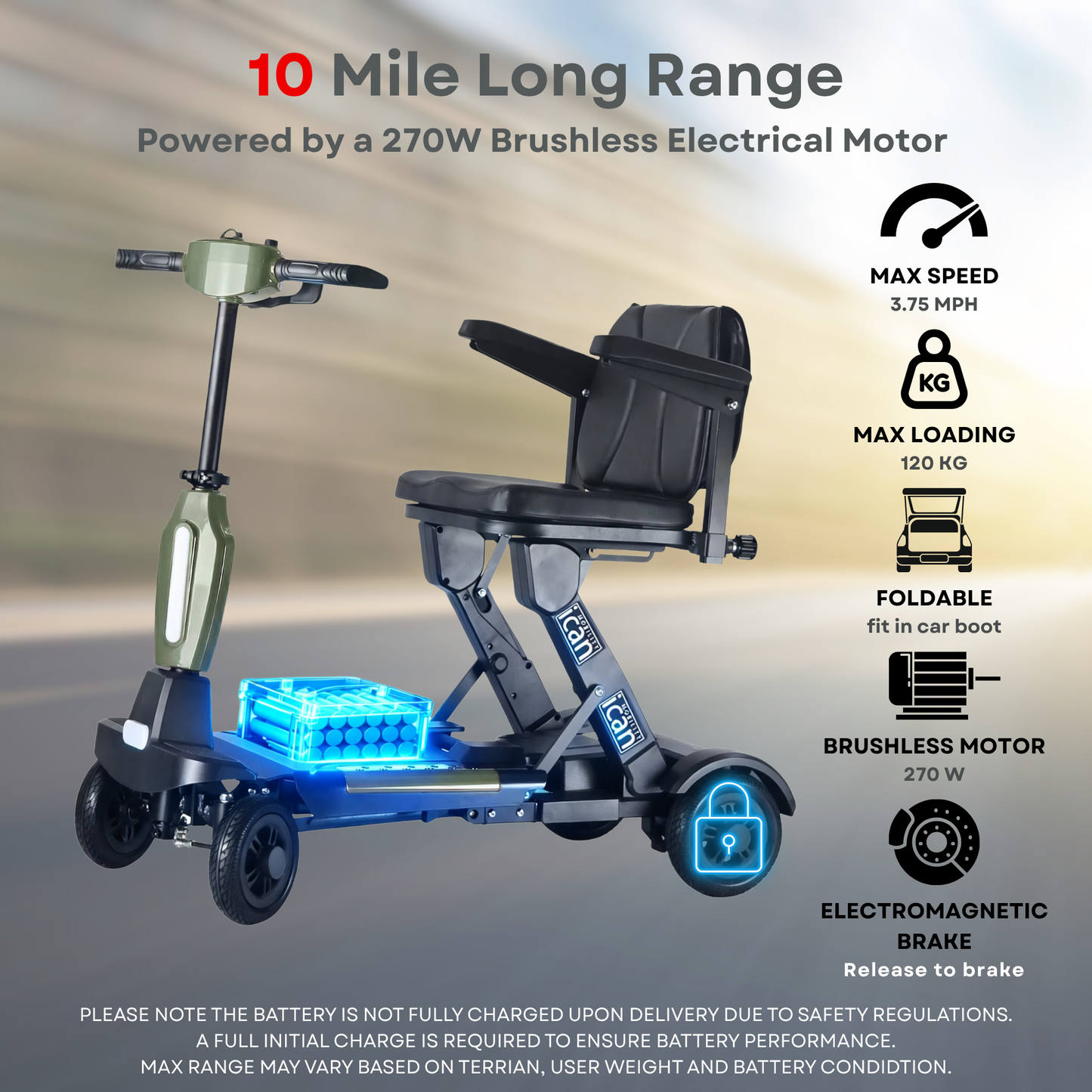 iCan EasyFold X-12 Electric Folding Mobility Scooter