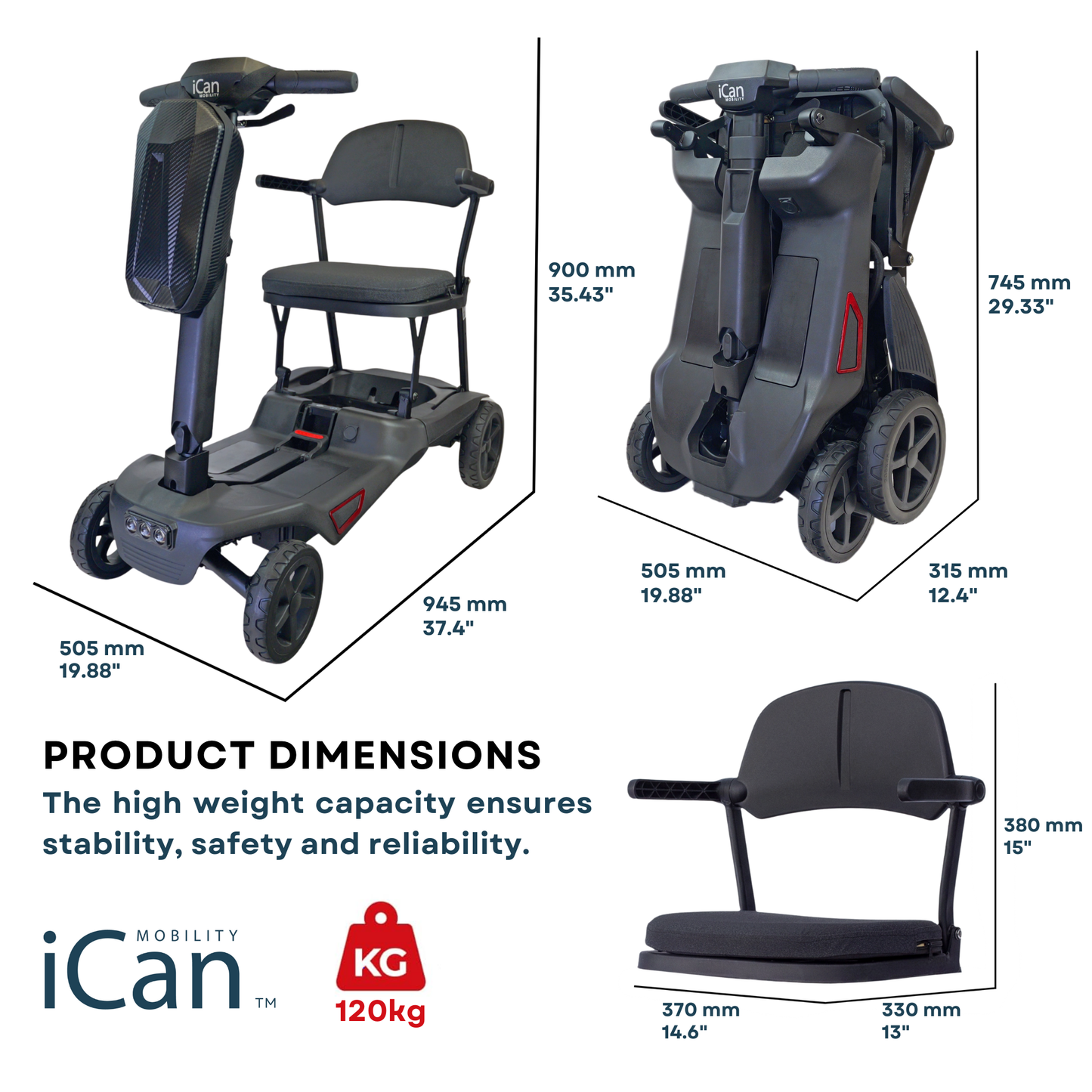 iCan X-15 FastFold Foldable Mobility Scooter