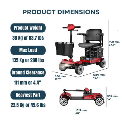 iCan Products X-05 Mobility Scooter  (red)