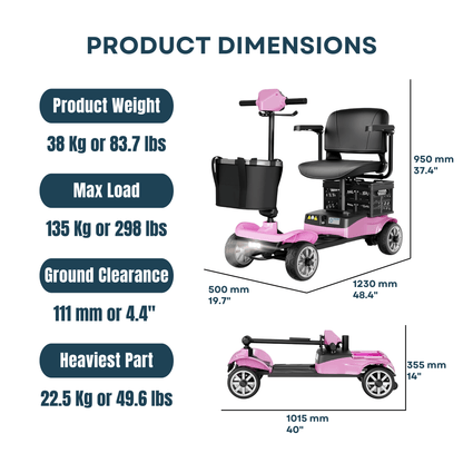 iCan Products X-05 Mobility Scooter  (red)