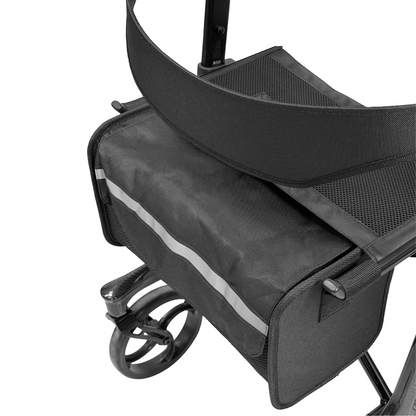 iCan Products R-89 Folding Rollator Walker with Seat, Backrest, Storage Bag and Hand Brakes