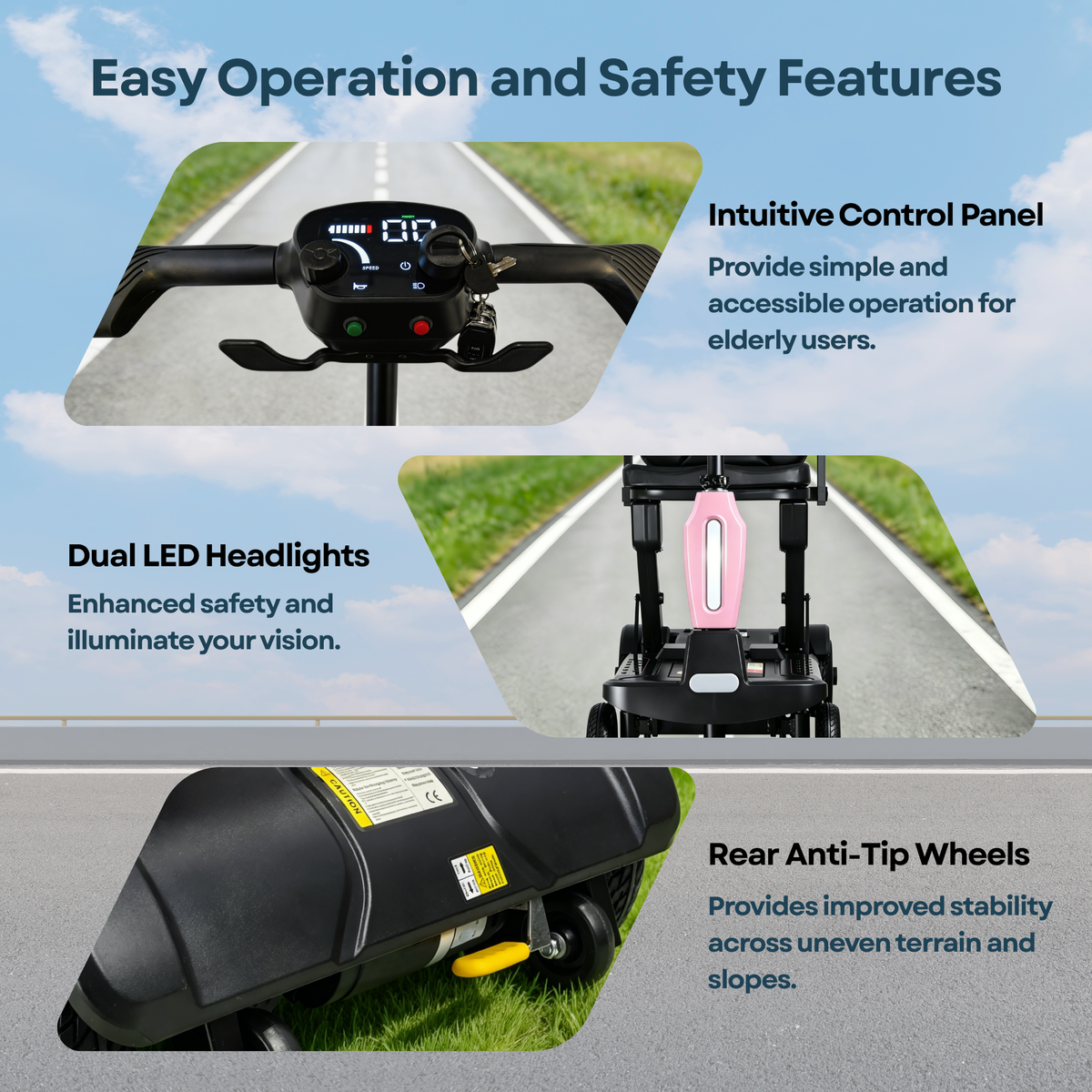 iCan EasyFold X-11 Manual Folding Mobility Scooter – Lightweight 21Kg with Battery, Manual Folding, Long Range, LED Display – Portable Mobility Scooter for Seniors, Class 2, UK Regulated