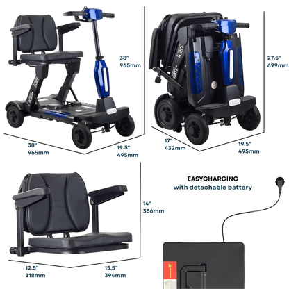 iCan EasyFold X-12 Electric Folding Mobility Scooter