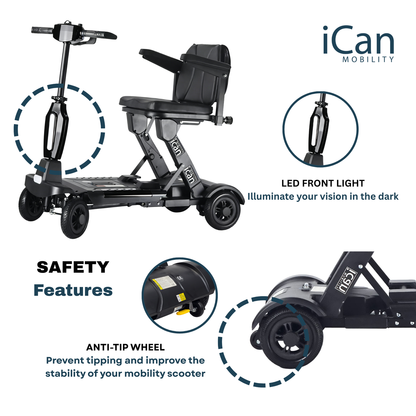 iCan EasyFold X-12 Electric Folding Mobility Scooter