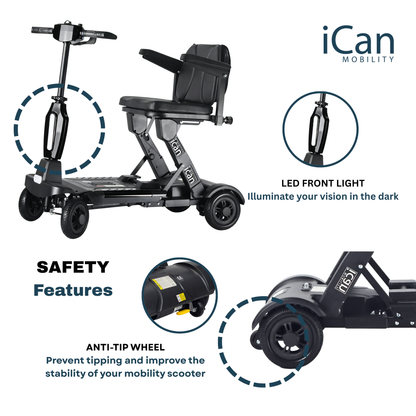 iCan EasyFold X-12 Electric Folding Mobility Scooter