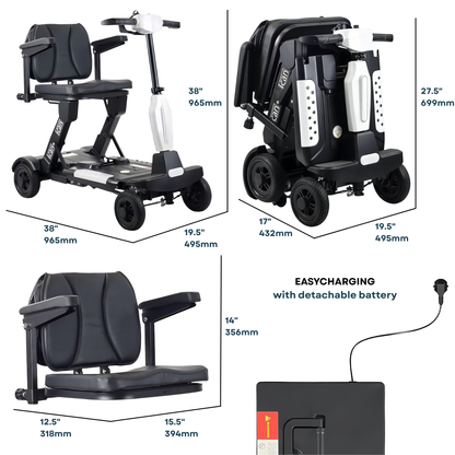 iCan EasyFold X-12 Electric Folding Mobility Scooter