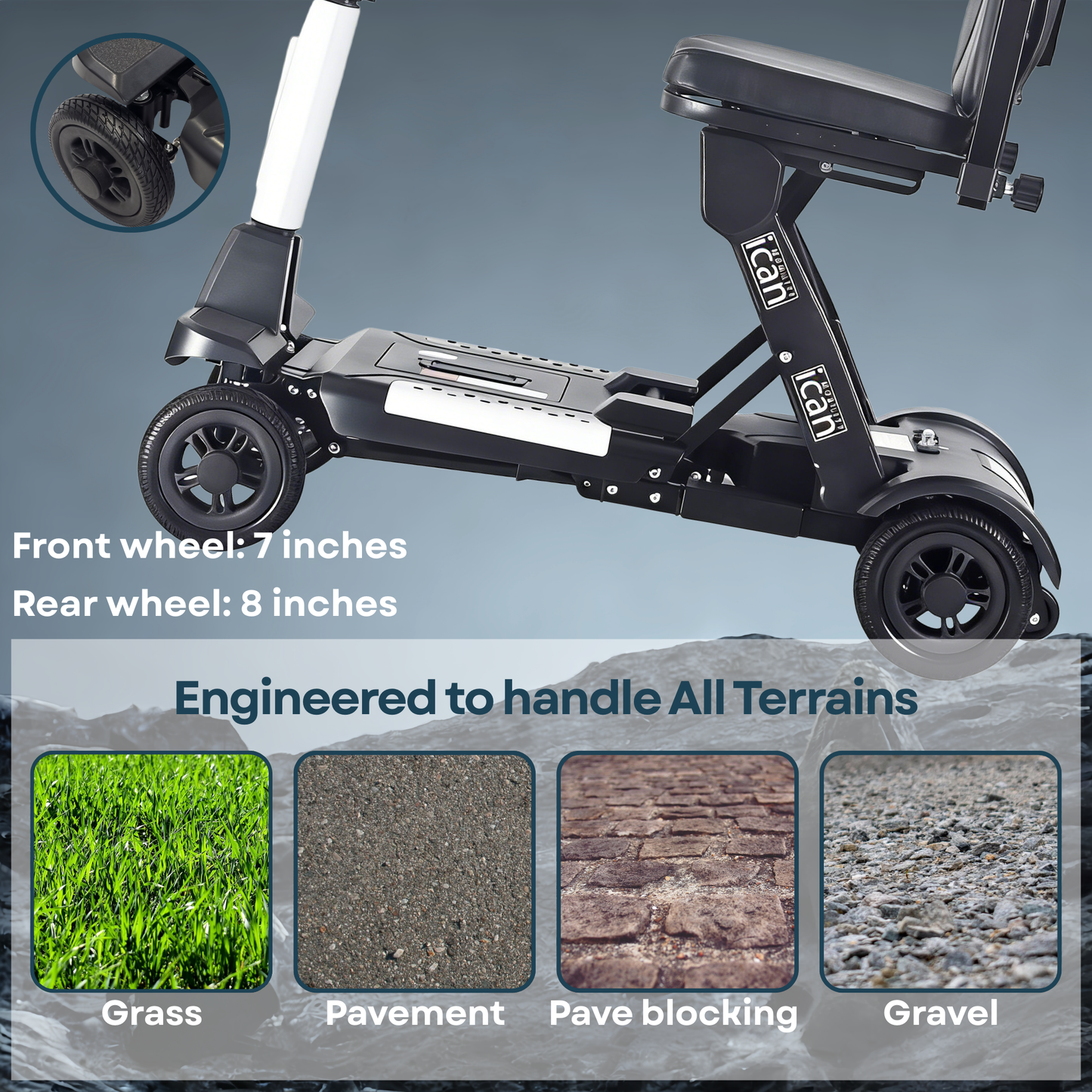 iCan EasyFold X-12 Electric Folding Mobility Scooter