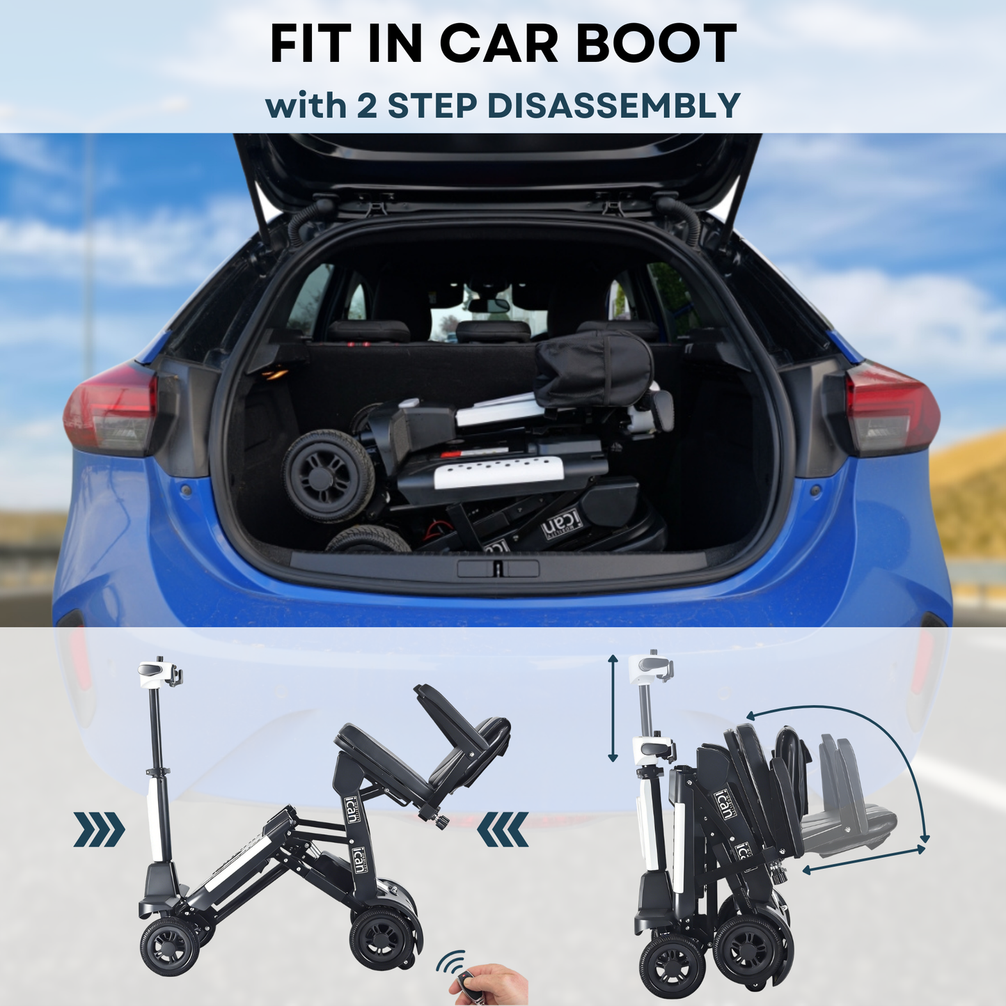 iCan EasyFold X-12 Electric Folding Mobility Scooter