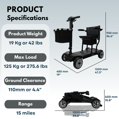 iCAN X-03 Collapsible Folding Mobility Scooter