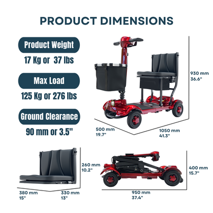 iCan X-17 Collapsible Folding Mobility Scooter 2026 Model
