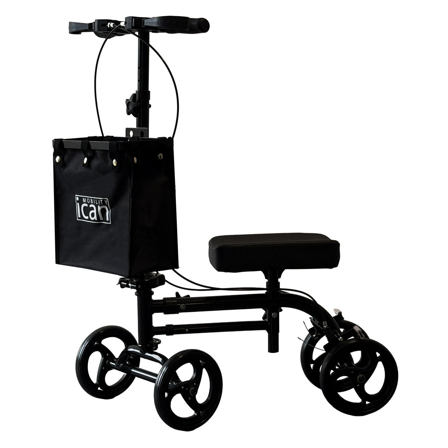 iCan Products R-45 Knee Walker with Adjustable Knee Pad, Hand Brake System & Storage Bag – Foldable Mobility Scooter Alternative for Foot & Ankle Injury Recovery