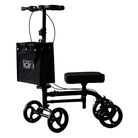iCan Products R-45 Knee Walker with Adjustable Knee Pad, Hand Brake System & Storage Bag – Foldable Mobility Scooter Alternative for Foot & Ankle Injury Recovery