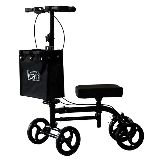 iCan Products R-45 Knee Walker with Adjustable Knee Pad, Hand Brake System & Storage Bag – Foldable Mobility Scooter Alternative for Foot & Ankle Injury Recovery