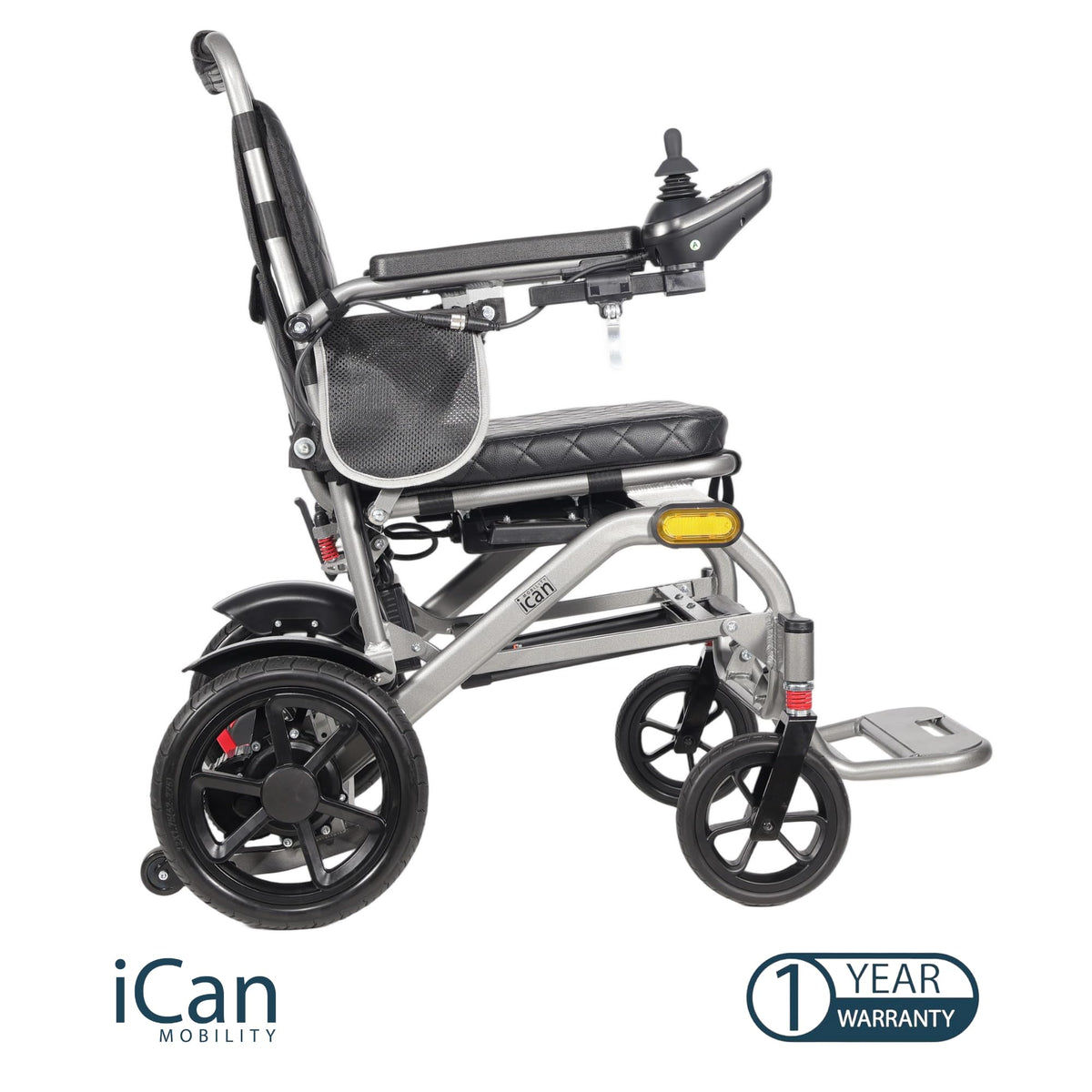 iCAN iFold Lightwight Electric Wheelchair Y-12, Folding, 20kg lightweight, Removable 10Ah Lithium Battery, 11 miles Range, 120kg capacity, Aluminium Powerchair Portable for Travel & Airplane Approved.
