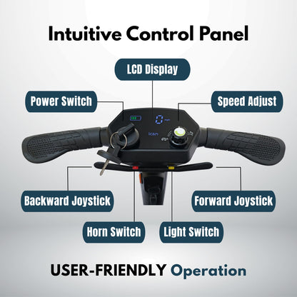 iCAN X-03 Collapsible Folding Mobility Scooter, Dual 6.6ah Removable Lithium Battery, 15 Miles Range, 18.5kg Lightweight, Triple Storage Design, Compact Travel Scooter, 125kg Max Load (Silver)