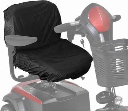 iCan Products Waterproof Mobility Scooter Seat Cover with Full Backrest Protection – Universal Fit Seat Rain Cover for Outdoor Scooter Storage, Weatherproof Seat Protector in Black