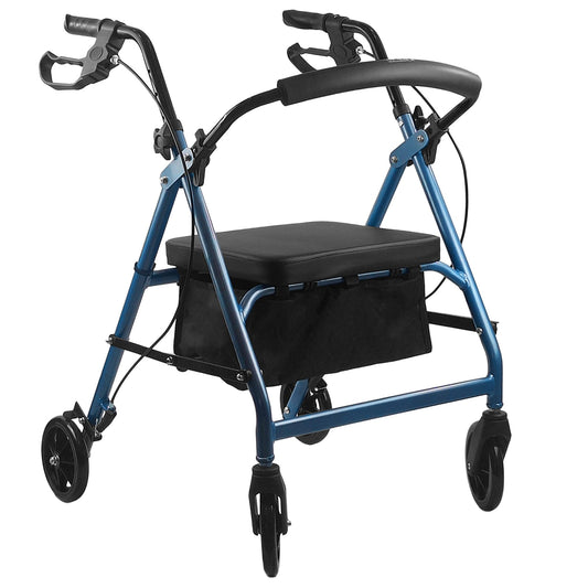 The iCAN R-24 Folding Rollator is a practical walking aid designed for everyday use indoors and outdoors